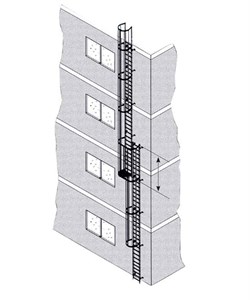 Наружная пожарная лестница Zarges Z600 анодированная, 14,9м 58549 - фото 100822