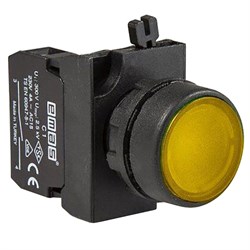 Нажимная кнопка EMAS круглая желтая (1НО) CP100DS - фото 323841