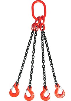 Строп цепной TOR 4СЦ г/п 6,7 т 2,5 м с самозакрывающимися крюками, шт - фото 358411