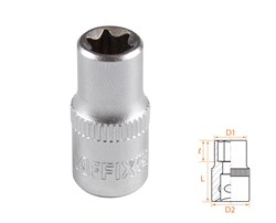 Головка торцевая TORX Е-стандарт 1/4", E8 AFFIX AF00023008 - фото 402189