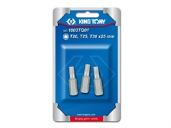 Набор битов 3 шт. 1/4", TORX, Т20, Т25, Т30 KING TONY 1003TQ01