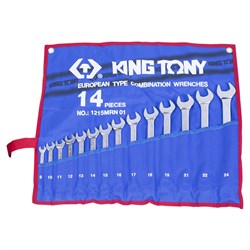 Набор комбинированных ключей, 8-24 мм, чехол из теторона, 14 предметов KING TONY 1215MRN01 TONY - фото 677344