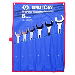 Набор комбинированных ключей, 34-50 мм, чехол из теторона, 6 предметов KING TONY 1296MRN TONY - фото 677372