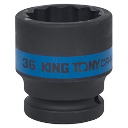 Головка торцевая ударная двенадцатигранная 3/4", 36 мм KING TONY 653036M TONY - фото 680755