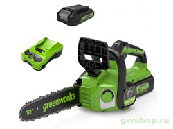 Цепная пила аккумуляторная 24V GREENWORKS G24CS25 c АКБ 2 Ач и ЗУ Greenworks 2007707UA - фото 686835