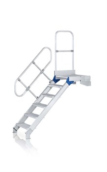 Алюминиевый трап с платформой Zarges Z600 стационарный, 1000мм 7 ступеней 60° 40159406 - фото 99419