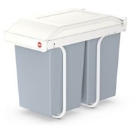 Мусорный контейнер Hailo Multi-Box duo L 2х14л., встраив., сталь/пластик, сер./бел., арт. 3659-001, шт