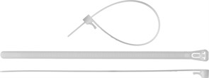 Белая разъемная кабельная стяжка Зубр КСР-Б1 7,5x200 мм, 100 шт 309240-75-200
