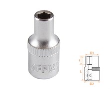 Головка торцевая стандартная шестигранная 1/4", 4,5 мм AFFIX AF00020045