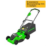 Аккумуляторная газонокосилка GreenWorks GD40LM16XK4 2517907UB