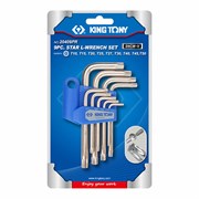Набор Г-образных Torx, T10H-T50H, короткие, с отверстием, 9 предметов KING TONY 20409PR TONY